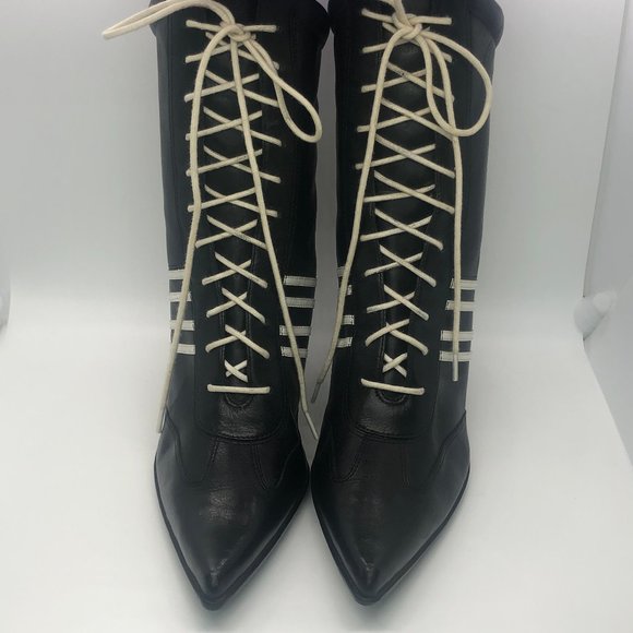Nine West Shoes - Nine West Black Leather Heeled Boots, Womens 8.